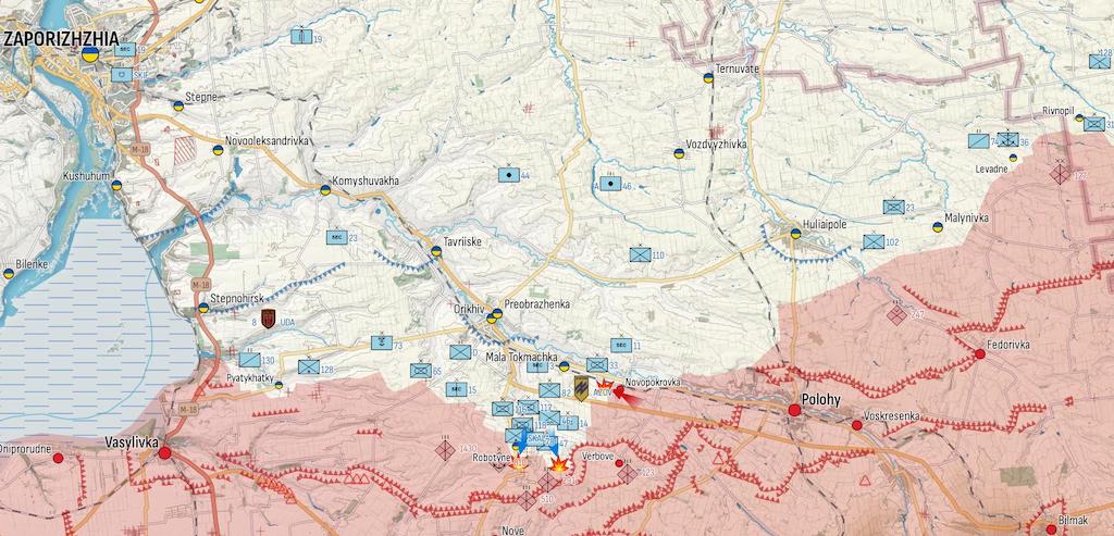 Фронт у Запорізькій області (Мапа: Military Land)