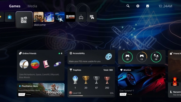 PS5 Welcome Hub: новий бета-віджет показує статистику гравців та топ-10 ігор тижня