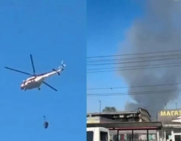 Головна 147 Пожежа на Почайні після обстрілів: вертольоти гасять вогонь на господарському…