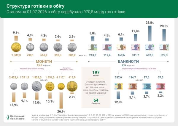 Готівка в Україні за шість місяців збільшилася на 4,8% – Нацбанк 4