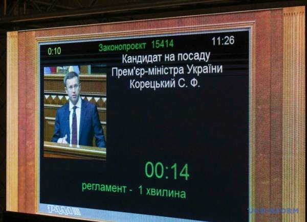 Парламент затвердив Корецького на посаді глави уряду 8 Парламент затвердив Корецького на посаді глави уряду 8