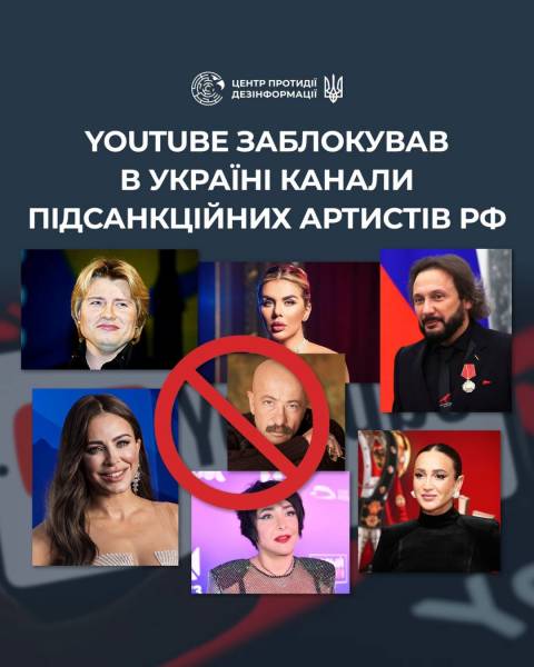 Ані Лорак, Басков, Розенбаум: YouTube заблокував в Україні канали артистів, що підтримують військові дії 4 Ані Лорак, Басков, Розенбаум: YouTube заблокував в Україні канали артистів, що підтримують військові дії 4