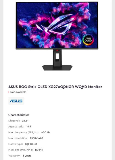 Asus презентує сім нових OLED-моніторів: від 4K@360 Гц до 1080p@560 Гц 17