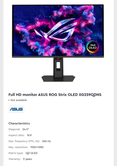 Asus презентує сім нових OLED-моніторів: від 4K@360 Гц до 1080p@560 Гц 16