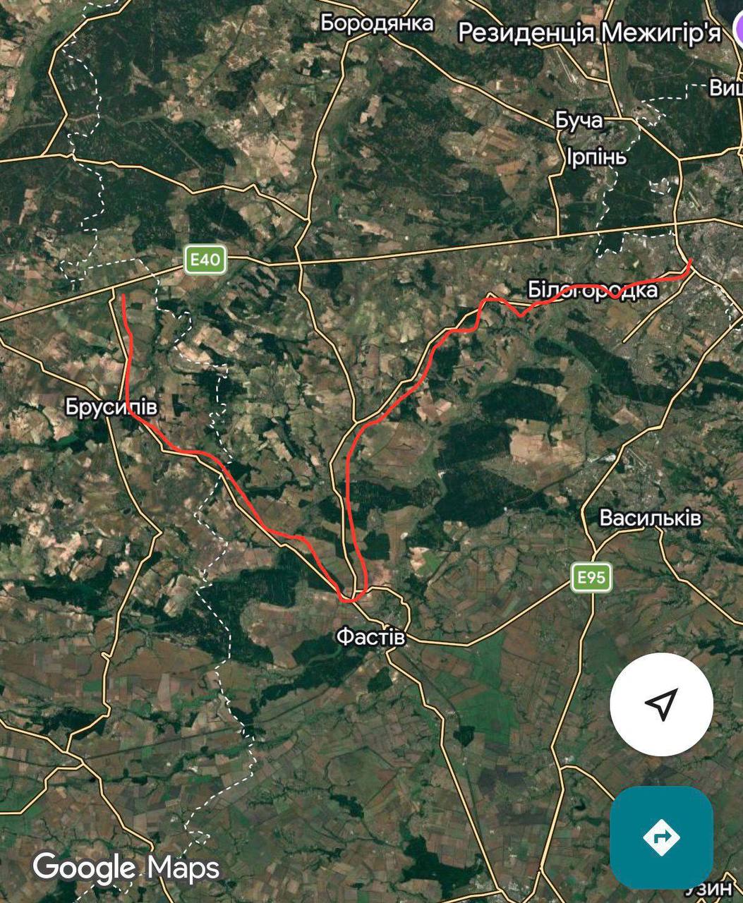 Маршрути об’їзду перекритої ділянки