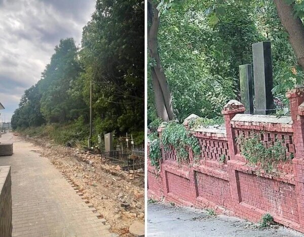 Головна 118 Стару цегляну огорожу на Байковому цвинтарі демонтували (фото)