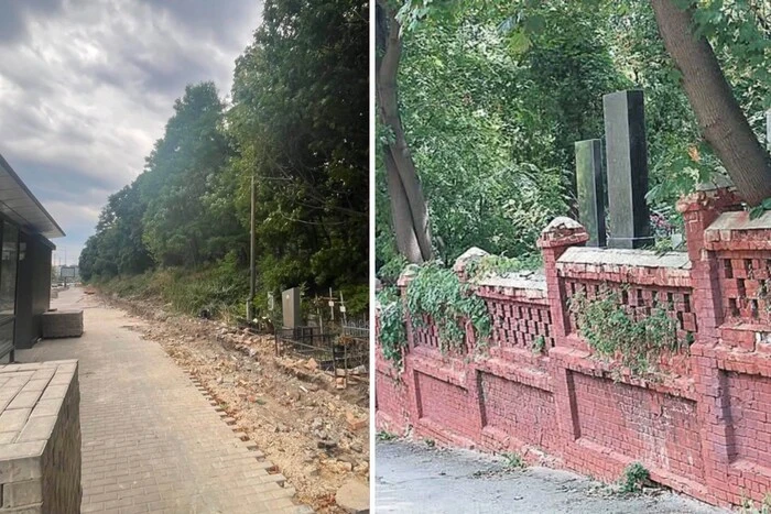 На Байковому кладовищі демонтовано старовинну цегляну огорожу (фото)