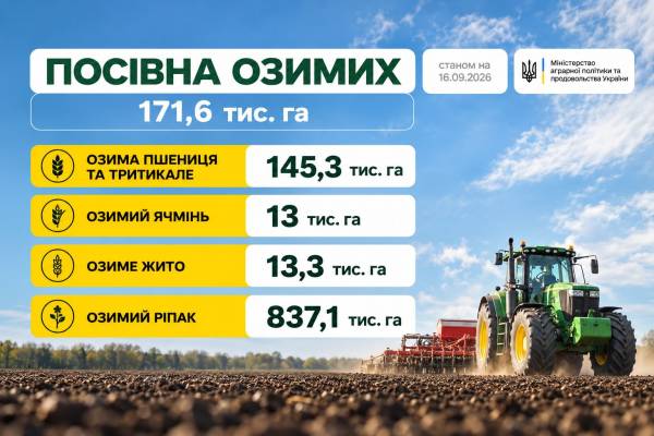 Українські аграрії розпочали сівбу озимих зернових